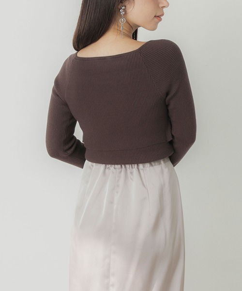 「Elishe」 長袖ニット FREE グレー レディース_画像9