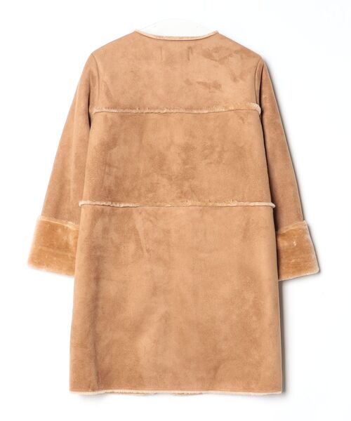 「Chico」 ノーカラーコート FREE ブラウン レディース_画像2