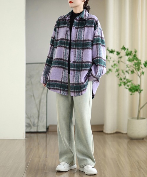 コート アウター チェック柄シャツジャケット レディース : ZOZOTOWN コート アウター チェック柄シャツジャケット レディース : ZOZOTOWN