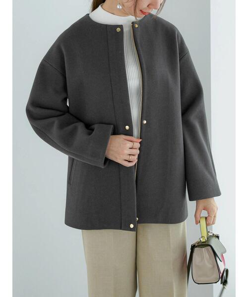 「Te chichi」 ノーカラーコート F ベージュ レディース_画像7