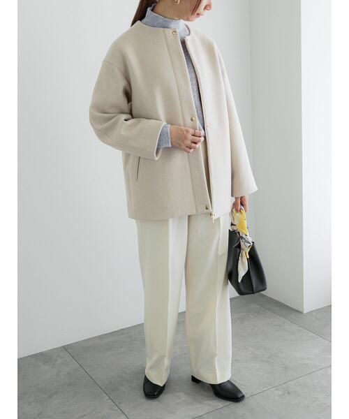 「Te chichi」 ノーカラーコート F ベージュ レディース_画像8