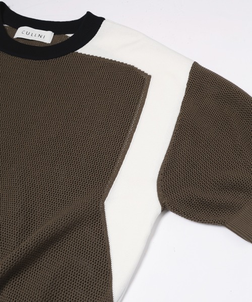 CULLNI（クルニ） サマーニット セーター ニット Airy Mesh Contrast