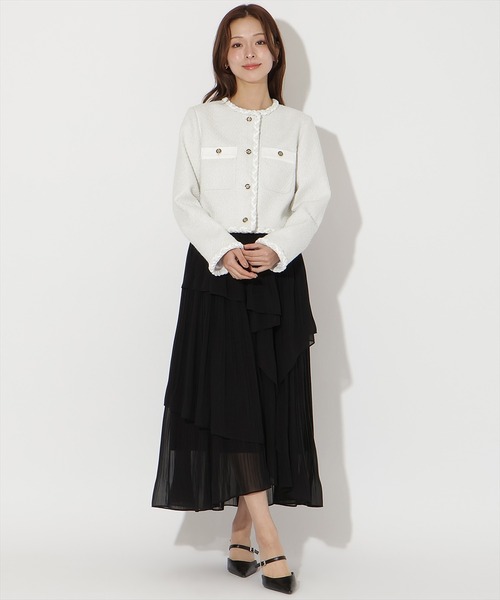 AND COUTURE（アンドクチュール） ロング スカート ティアードプリーツ