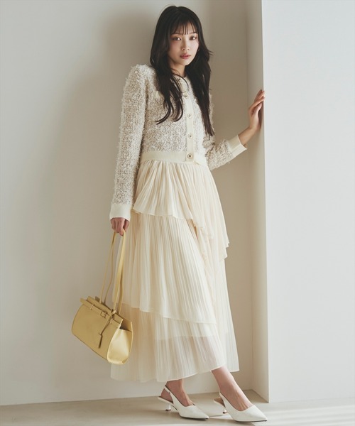 AND COUTURE（アンドクチュール） ロング スカート ティアードプリーツ