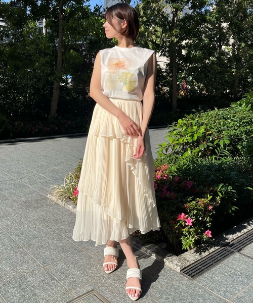 AND COUTURE ティアードプリーツスカート AND COUTURE（アンドクチュール） ロング スカート ティアードプリーツ