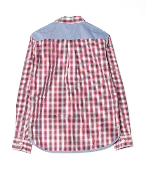 「40ct＆525」 チェック柄長袖シャツ 2 レッド メンズの画像2