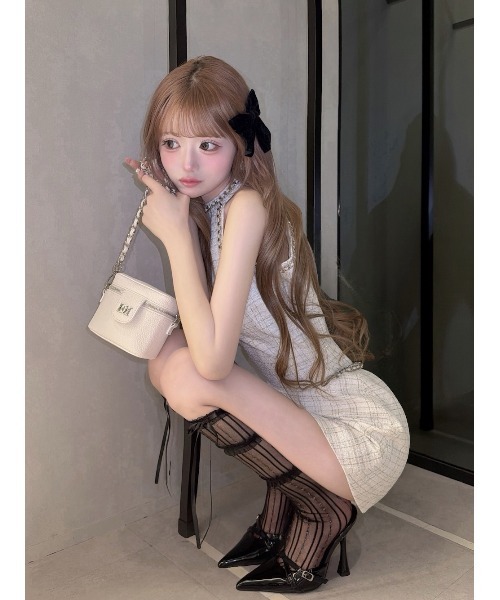 ダーリッチ　ナロークロスベルトミュール　ホワイト　L Darich（ダーリッチ） パンプス ナロークロスベルトミュール