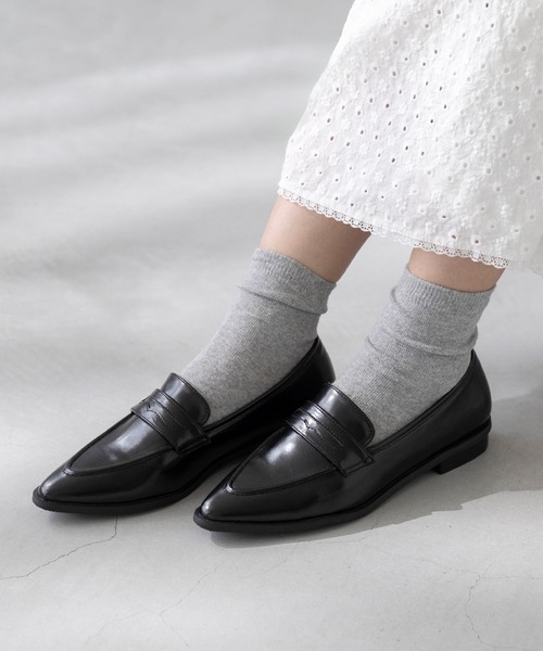 welleg（ウェレッグ） ローファー ポインテッドトゥ 2cmヒール