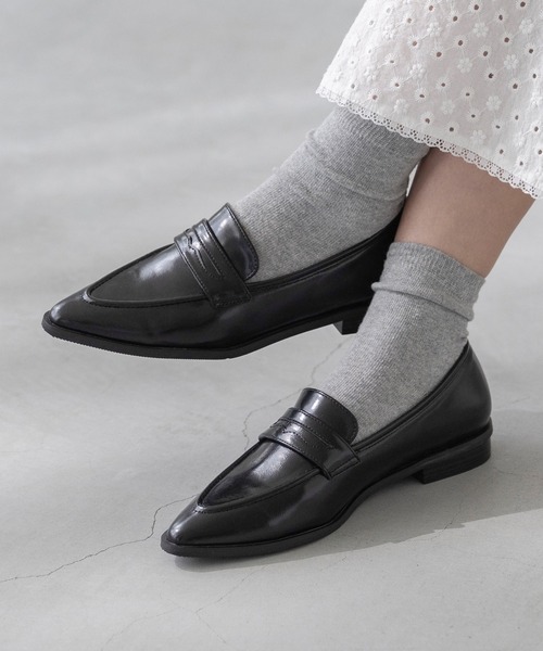 welleg（ウェレッグ） ローファー ポインテッドトゥ 2cmヒール