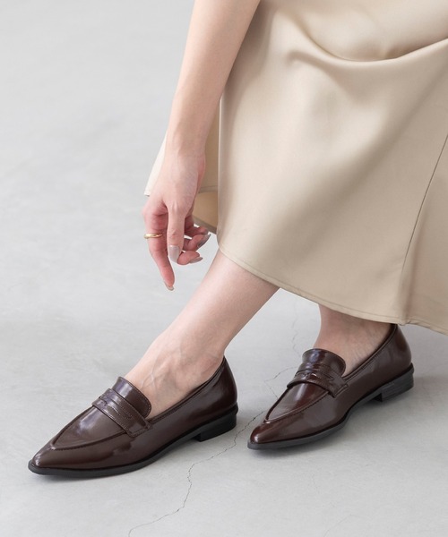 welleg（ウェレッグ） ローファー ポインテッドトゥ 2cmヒール