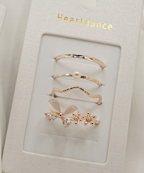 Heartdance（ハートダンス） 指輪 リング バタフライキャッツリング4個