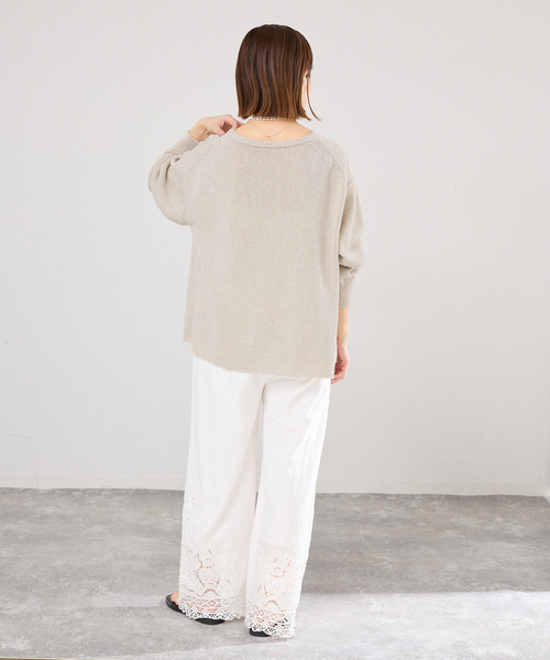 IENA（イエナ） カーディガン ミックスヤーン 2WAY Vカーディガン