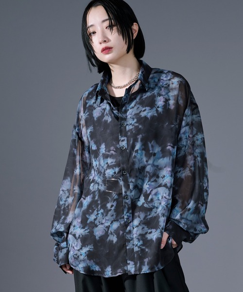 Ellno Loset（エルノロゼット） シャツ アソートデザインシアーシャツ