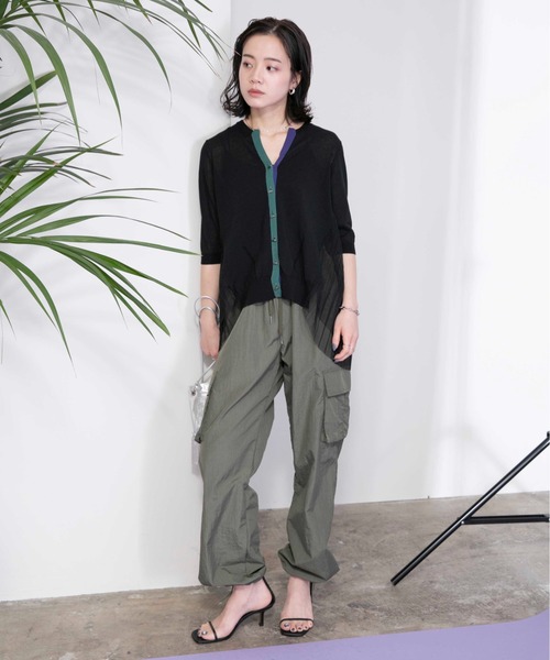「Eimee Law」 7分袖ニットカーディガン 38 グリーン レディースの画像