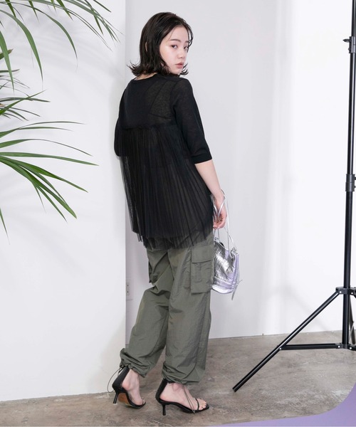 「Eimee Law」 7分袖ニットカーディガン 38 グリーン レディースの画像