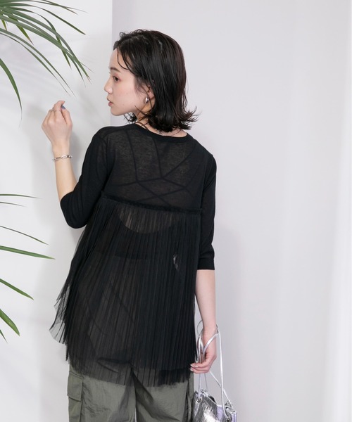 「Eimee Law」 7分袖ニットカーディガン 38 グリーン レディースの画像