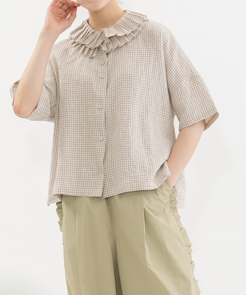 nop de nod - ☆新品☆nop de nod 5分袖ブラウス nop de nod（ノップドゥノッド） リネンシャツ ブラウス シャツ 夏