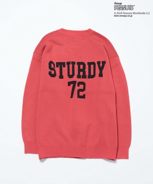 「PEANUTS」 長袖ニット LARGE レッド メンズ_画像6
