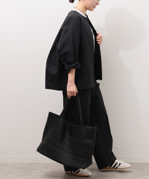 「JOURNAL STANDARD relume」 ノーカラージャケット FREE ベージュ レディースの画像