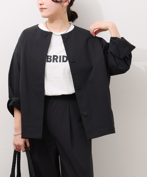 「JOURNAL STANDARD relume」 ノーカラージャケット FREE ベージュ レディースの画像