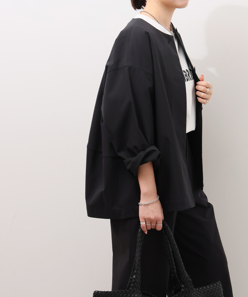 「JOURNAL STANDARD relume」 ノーカラージャケット FREE ベージュ レディースの画像