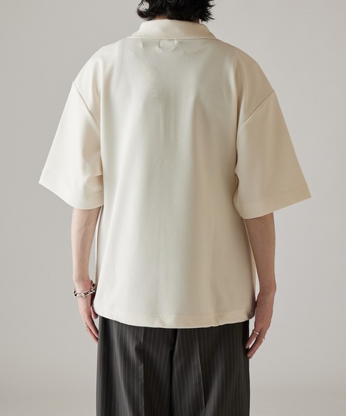 tシャツ ジョーゼットハーフジップ半袖Tシャツ メンズの画像