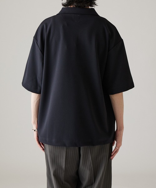 tシャツ ジョーゼットハーフジップ半袖Tシャツ メンズの画像