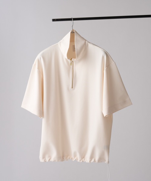 tシャツ ジョーゼットハーフジップ半袖Tシャツ メンズの画像