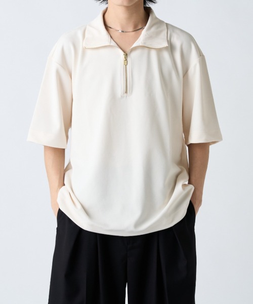 JeanPaul Gaultier ハーフジップ 半袖Tシャツ Lui's（ルイス） tシャツ ジョーゼットハーフジップ半袖Tシャツ メンズ