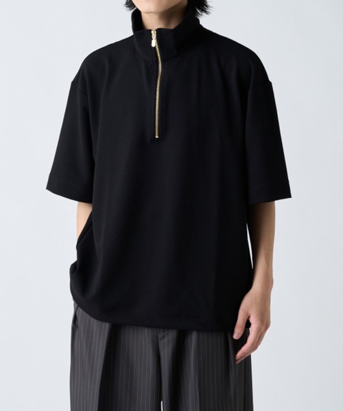 Lui's（ルイス） tシャツ ジョーゼットハーフジップ半袖Tシャツ メンズ