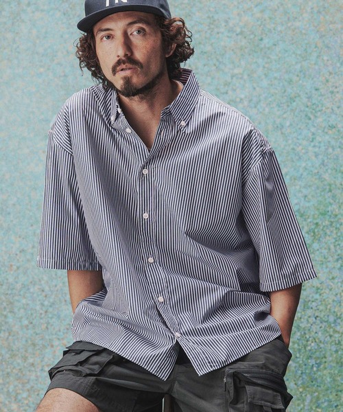 THEOREM uvカット シャツ mhs2632- High Tech Stripe HS Shirt