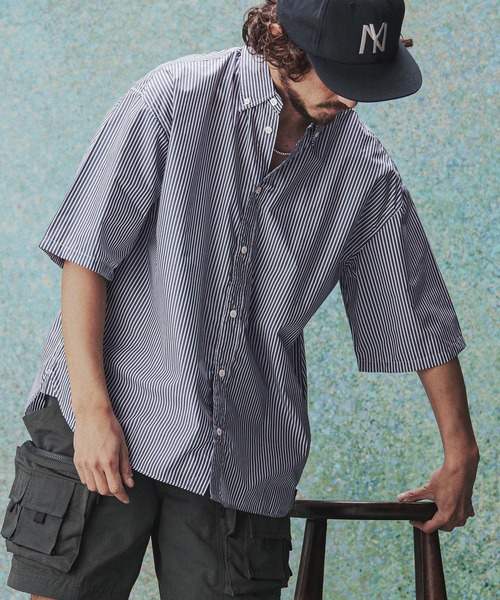THEOREM uvカット シャツ mhs2632- High Tech Stripe HS Shirt