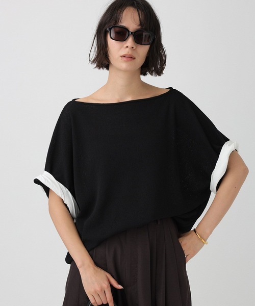 tシャツ ワッフルロールアップTEE レディースの画像