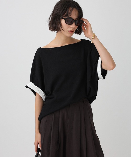 tシャツ ワッフルロールアップTEE レディースの画像