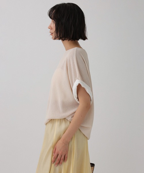 tシャツ ワッフルロールアップTEE レディースの画像