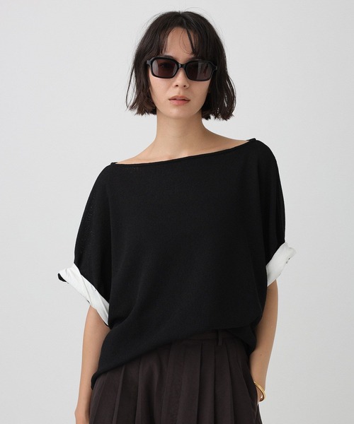 tシャツ ワッフルロールアップTEE レディースの画像