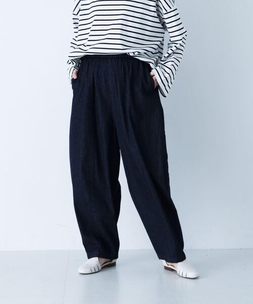 「かぐれ」 デニムパンツ FREE インディゴブルー レディース_画像2