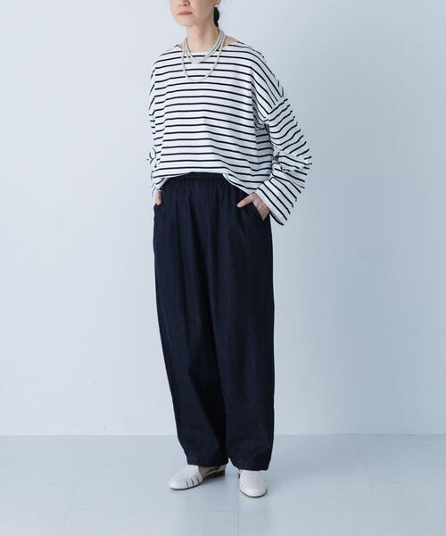 「かぐれ」 デニムパンツ FREE インディゴブルー レディース_画像3
