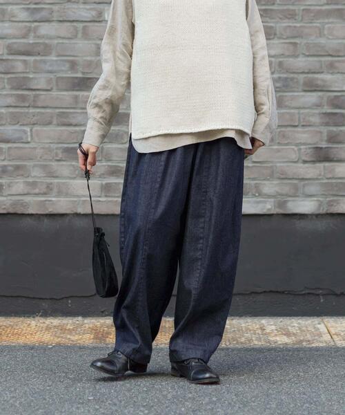「かぐれ」 デニムパンツ FREE インディゴブルー レディース_画像5