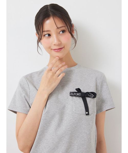 CELFORD ロゴ刺繍Tシャツ CELFORD（セルフォード） tシャツ ロゴ刺繍リボン付きカットソー