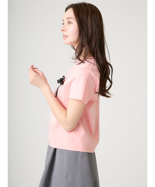 CELFORD（セルフォード） tシャツ ロゴ刺繍リボン付きカットソー