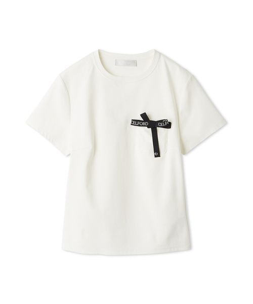 CELFORD ロゴ刺繍Tシャツ CELFORD（セルフォード） tシャツ ロゴ刺繍リボン付きカットソー