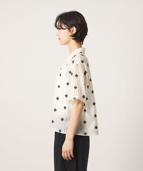 CITEN（シテン） ブラウス シャツ 半袖 「CITEN」フラワーシシュウ 