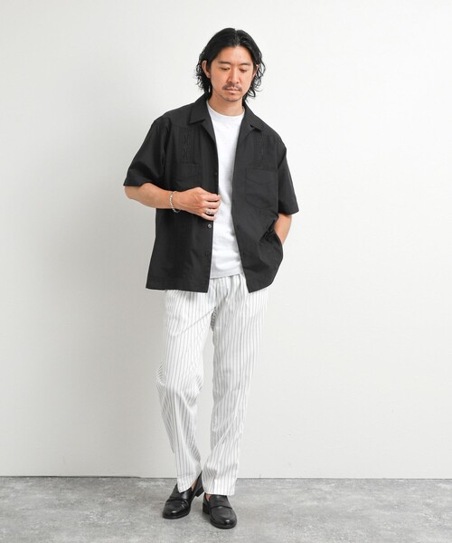 NOLLEY'S（ノーリーズ） シャツ 半袖 クジラ刺繍 キューバシャツ 26SS