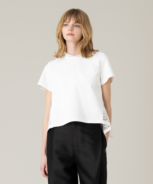 「LOULOU WILLOUGHBY」 半袖カットソー 2 ホワイト レディース_画像2