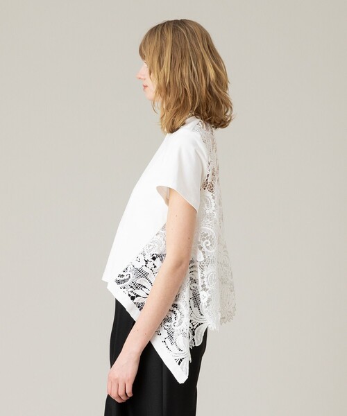 「LOULOU WILLOUGHBY」 半袖カットソー 2 ホワイト レディース_画像3