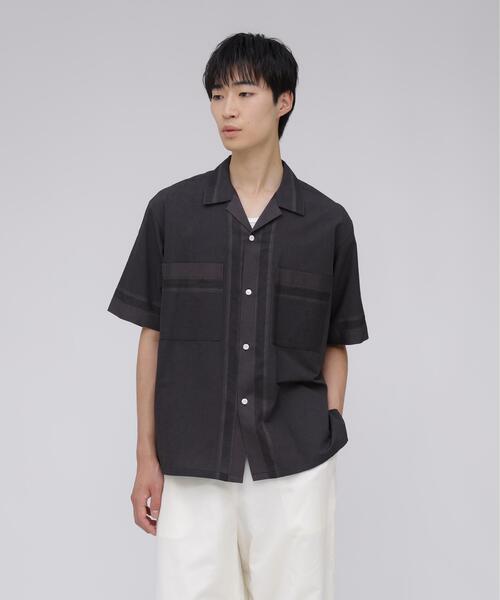 YLEVE（イレーヴ） シャツ 半袖 YLEVE / DOBBY STRIPE CHAMBRAY OPEN