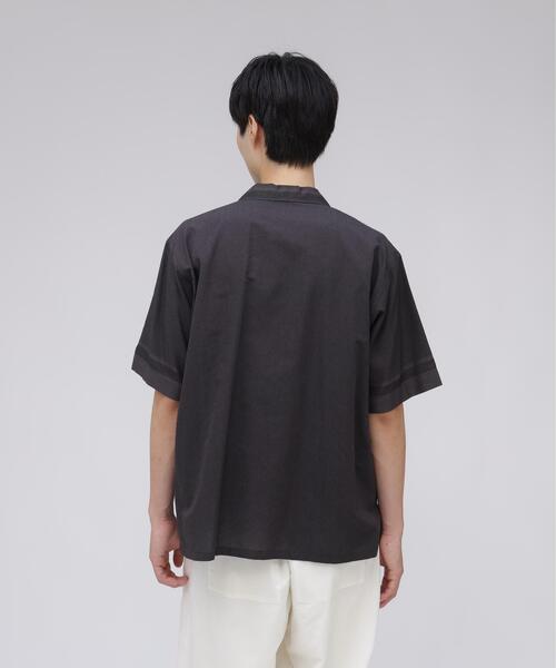 YLEVE（イレーヴ） シャツ 半袖 YLEVE / DOBBY STRIPE CHAMBRAY OPEN