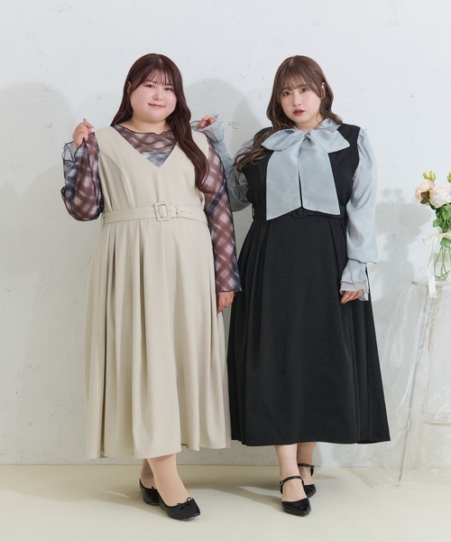 「Louiosy」 ノースリーブワンピース 4L アイボリー レディース_画像2