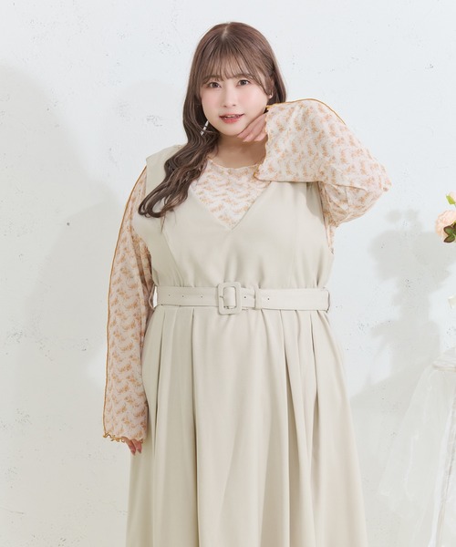 「Louiosy」 ノースリーブワンピース 4L アイボリー レディース_画像8